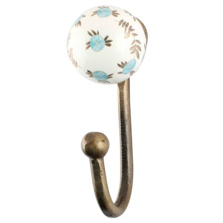 Golden Leaf Big Ceramic Round Wall Hook Online